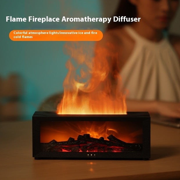 Modern 3D flame effect diffuser on table
