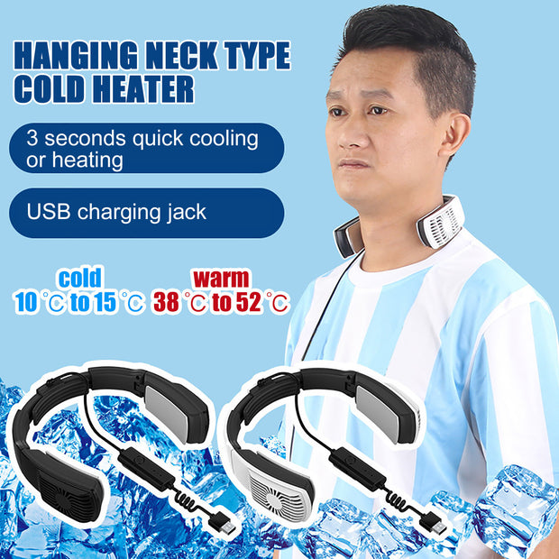 Portable Heating and Cooling Neck Fan – Black