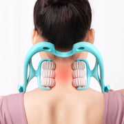 Manual six-wheel neck massager for pain relief