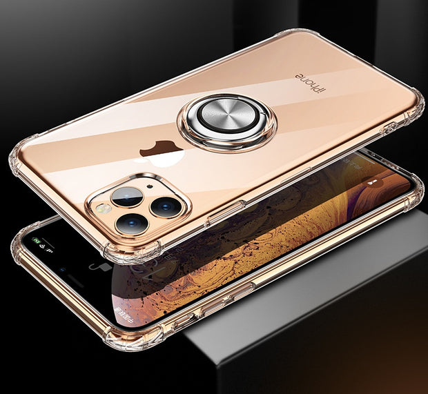 Clear phone case with grip ring