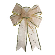Christmas Bow Ribbon Mesh - Decorative Champagne Scramble Finish for Holiday Decor`