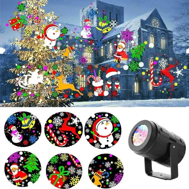 Snowflake Projector Light - Rotating Christmas Pattern LED Outdoor Holiday Lighting