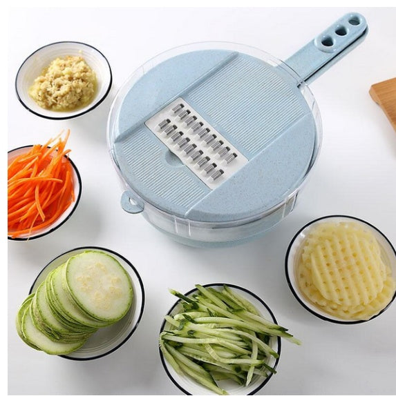 Multifunctional 8-in-1 vegetable slicer with food bowls-kitchen tool for fast slicing and shredding