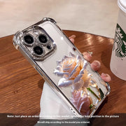 Applicable To 16 Mobile Phone Flower Rose Transparent Drop-resistant Phone Case