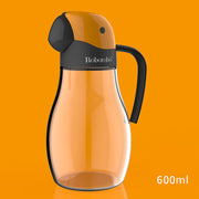 Glass and stainless steel olive oil bottle