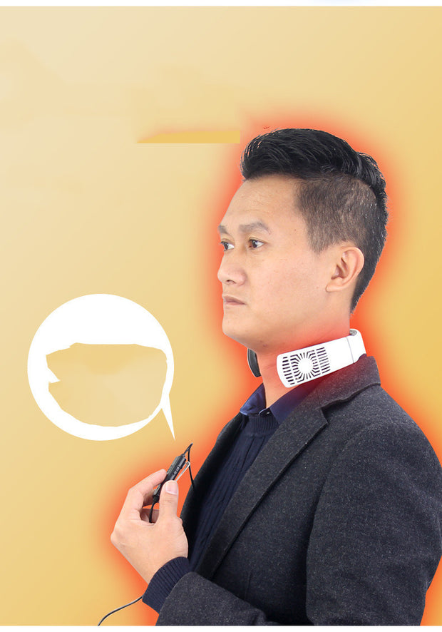 Portable Heating and Cooling Neck Fan – Black