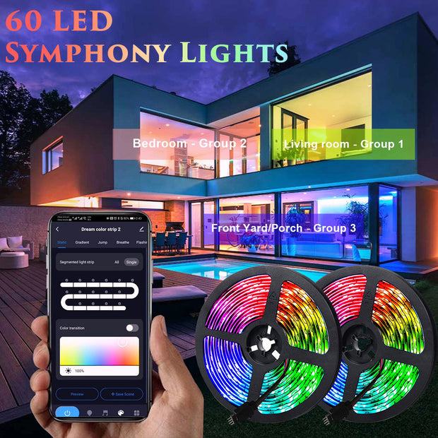 Colorful LED Strip Lights with Remote Control for Home Decoration