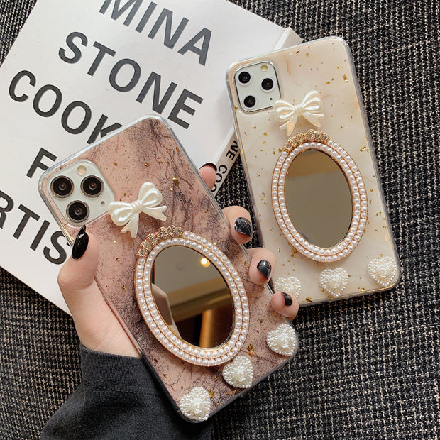 Luxury Rhinestone Mirror Phone Case – Front View