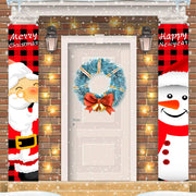 “Santa & Snowman Christmas Door Banner Holiday Decoration”