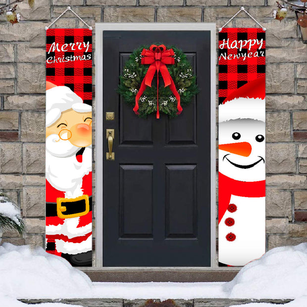 Holiday door decoration banner for Christmas and New Year