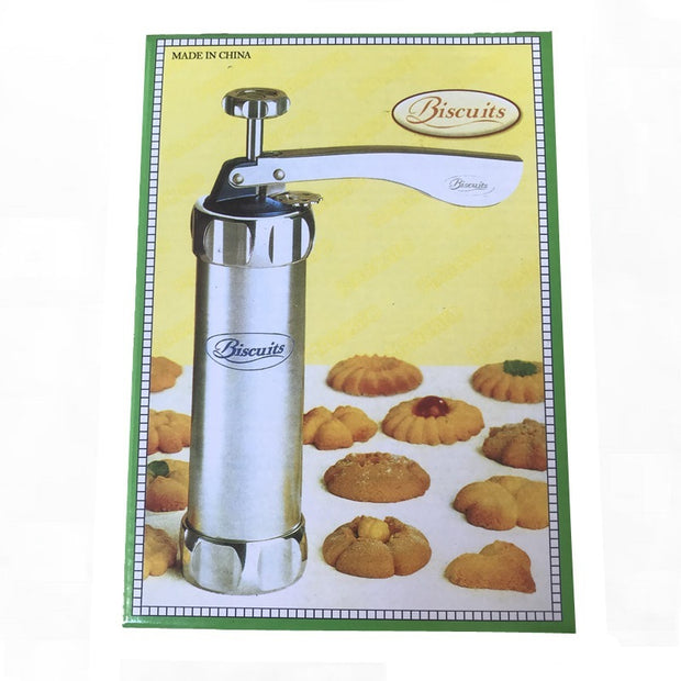 "Stainless steel cookie press tool with mold set"