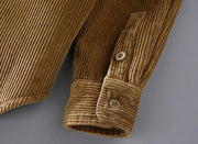 Men's Warm Coat Shirt - Fleece Lined Padded Winter Shirt with Solid Color Pattern