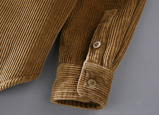 Men's Warm Coat Shirt - Fleece Lined Padded Winter Shirt with Solid Color Pattern