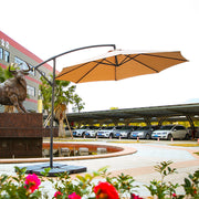 Umbrella base supporting large outdoor parasol