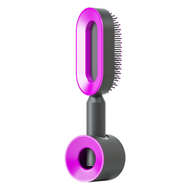 Self-Cleaning Hair Brush for Women - One-Key Cleaning Hair Loss Airbag Massage Scalp Comb Anti-Static Hairbrush (Multiple Colors