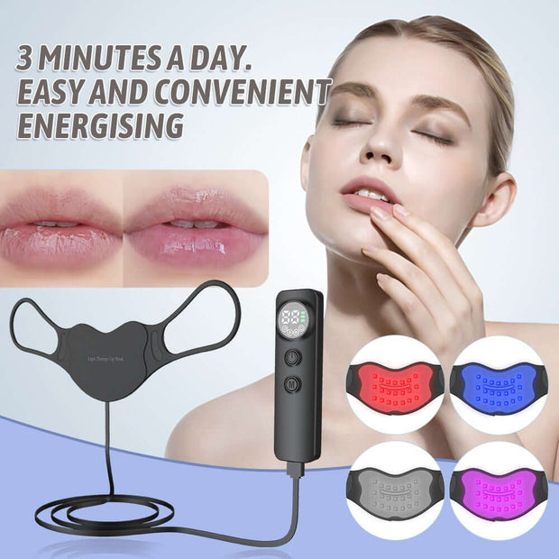 Photon lip care mask with LED therapy and remote control