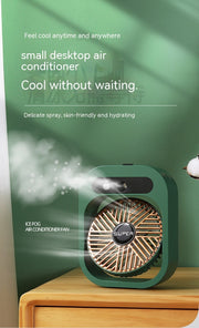 3 - in 1 -Mini Air cooler Fan with Mist spary & Humidifir - USB Rechargeable