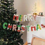 Merry Christmas candy colored balloon banner wall decoration