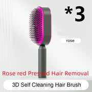 Self-Cleaning Hair Brush for Women - One-Key Cleaning Hair Loss Airbag Massage Scalp Comb Anti-Static Hairbrush (Multiple Colors