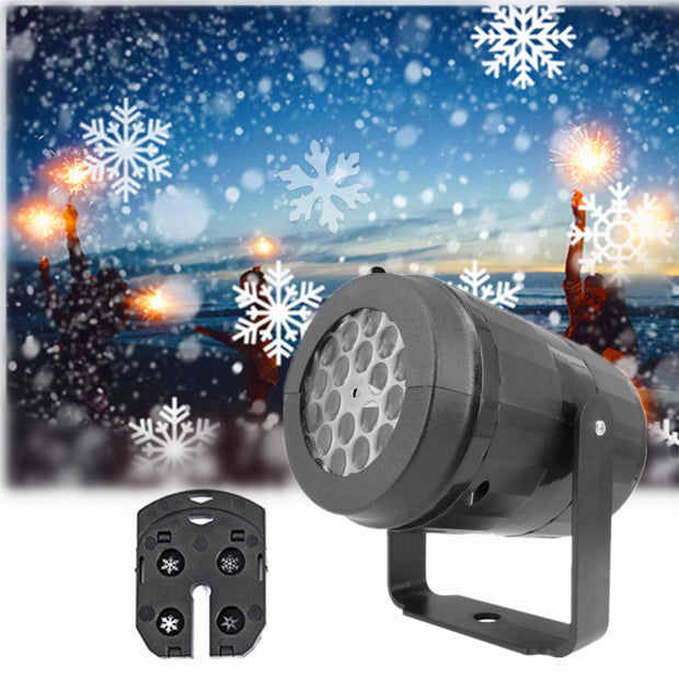 Snowflake Projector Light - Rotating Christmas Pattern LED Outdoor Holiday Lighting