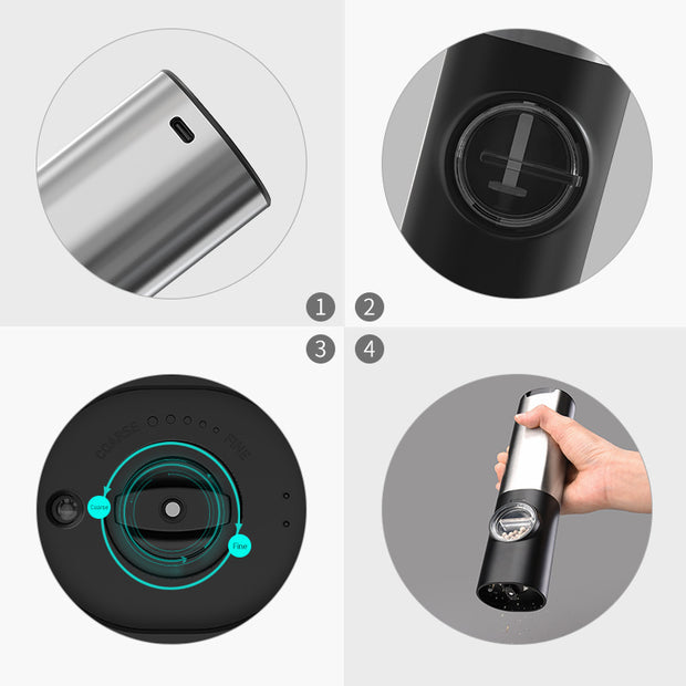 Comparison of grinder tops and refill area