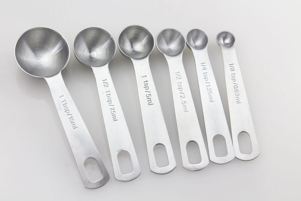 "Stainless steel kitchen measuring spoon set 4 pieces