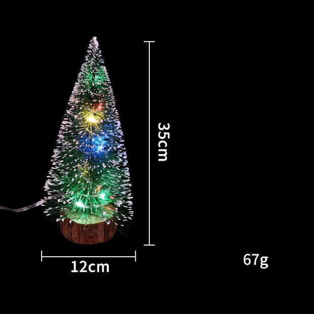 Compact glowing Christmas tree with LED bulbs