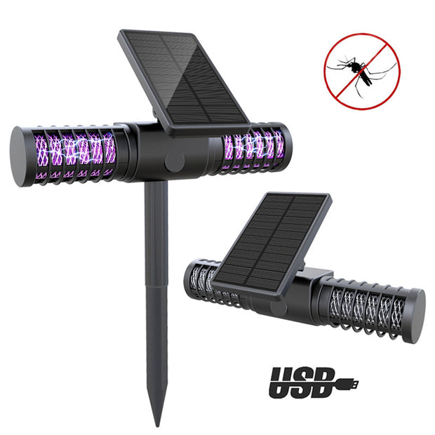 Wall-mounted solar-powered mosquito light