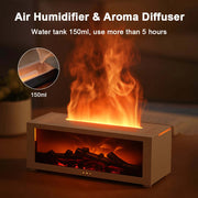 Colorful flame humidifier with remote control