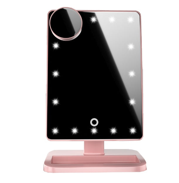 Touch Screen LED Makeup Mirror with Bluetooth Speaker – 10X Magnifying, Adjustable Lights