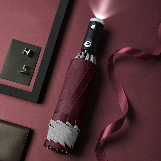 Close-up of one-button LED handle