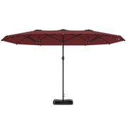 Elegant wine red outdoor umbrella day and night