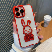 Electroplated rabbit phone cover for iPhone 13 Pro