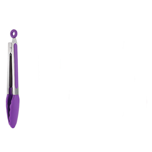 inch food tongs in action on frying pan"