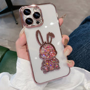 Black rabbit glitter iPhone cover