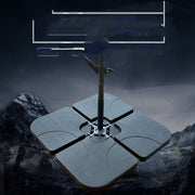 Plastic umbrella base under night lighting