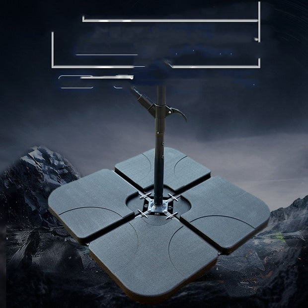 Plastic umbrella base under night lighting