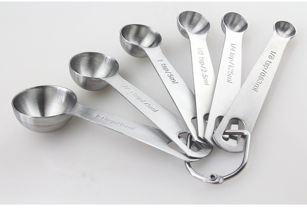 "Stainless steel kitchen measuring spoon set 4 pieces