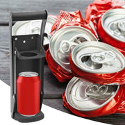 Wall-mounted can crusher with crushed cans