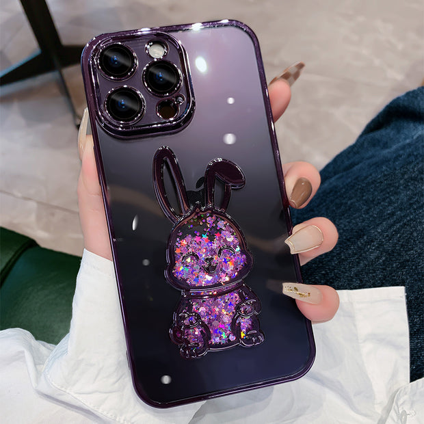 Stylish rabbit design phone case in hand
