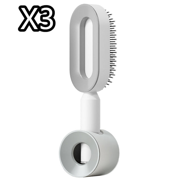 Self-Cleaning Hair Brush for Women - One-Key Cleaning Hair Loss Airbag Massage Scalp Comb Anti-Static Hairbrush (Multiple Colors