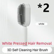 Self-Cleaning Hair Brush for Women - One-Key Cleaning Hair Loss Airbag Massage Scalp Comb Anti-Static Hairbrush (Multiple Colors
