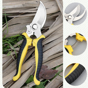 Black and yellow garden shears for trimming