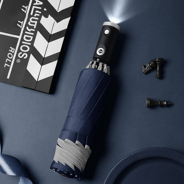 LED flashlight in dark condition