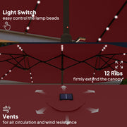 Sturdy base patio umbrella – night view