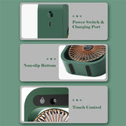 Mini air cooler with water mist spray function – green model