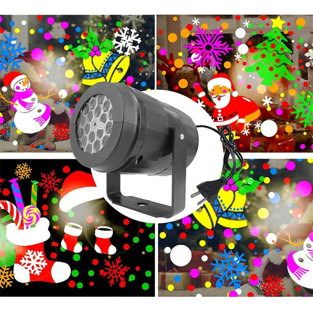 Snowflake Projector Light - Rotating Christmas Pattern LED Outdoor Holiday Lighting