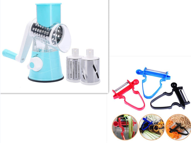 "Vegetable cutter with suction base for safety"