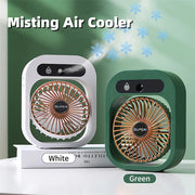 Portable cooling air fan in green color for summer relief