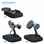"Foldable wireless charging station black and white"
